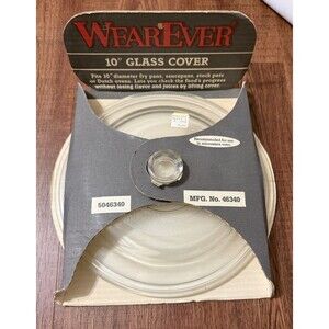 Vintage WEAR EVER  10” ROUND GLASS LID / COVER Model # 46340 USA Replacement